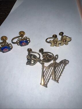 12k & 14k gold filled screwback earrings Van Dell Krementz